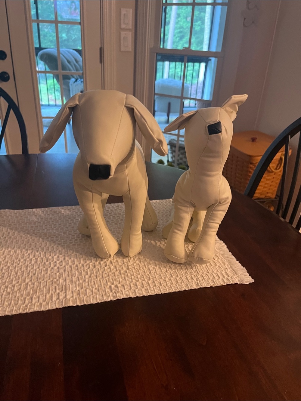Bundle of two leather/vinyl dogs